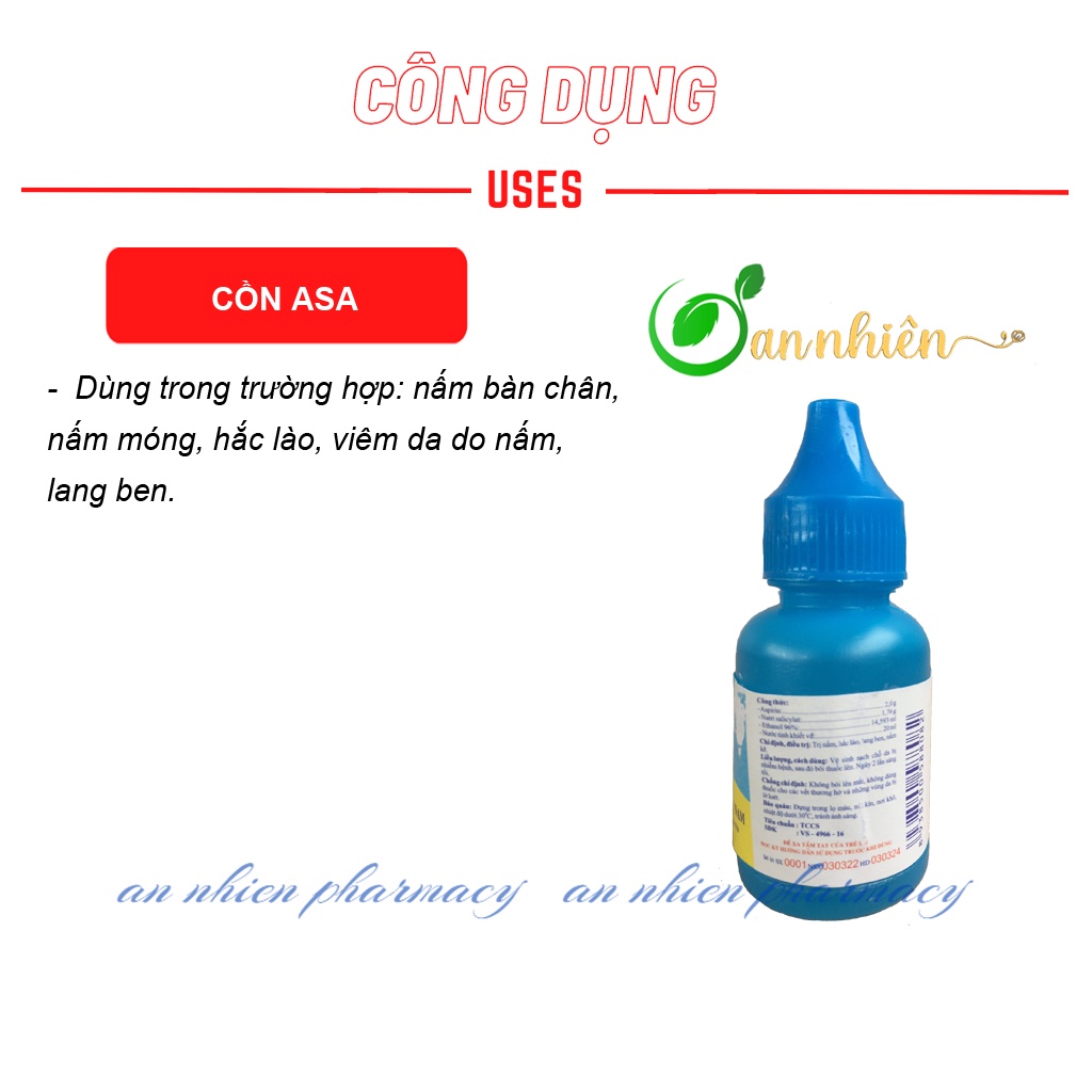 Cồn ASA bôi nấm ngứa, hắc lào, lang ben