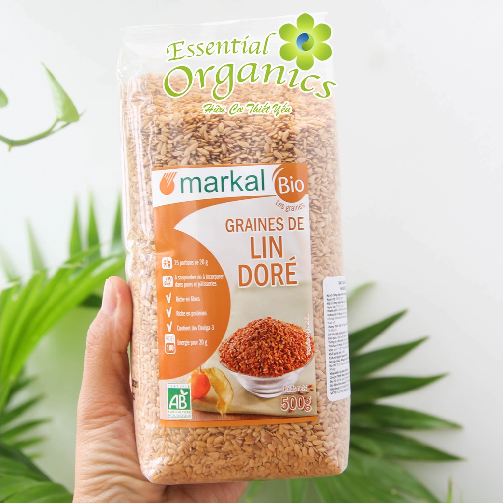 Hạt Lanh Vàng Hữu Cơ Markal 500gr hạt dinh dưỡng ăn sáng , làm bánh, smothie, sữa hạt