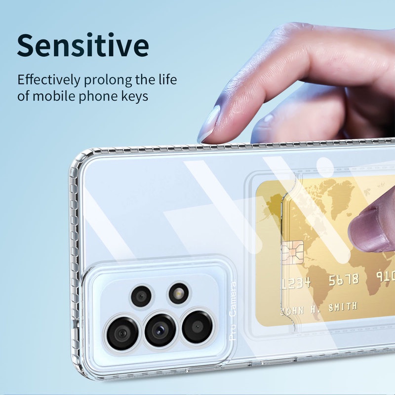 Ốp Điện Thoại Trong Suốt Chống Sốc Kèm Ngăn Đựng Thẻ Cho Samsung A23 A13 A33 A53 A73 A22 A32 A52 A72 A52s 5G