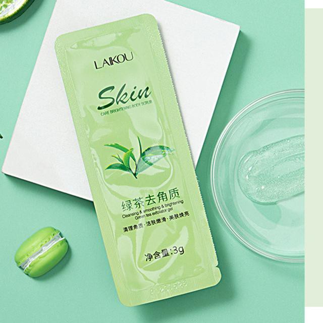 Set 2 gói tẩy tế bào chết vùng mặt Laikou Tinh chất Hoa Cúc và Trà Xanh