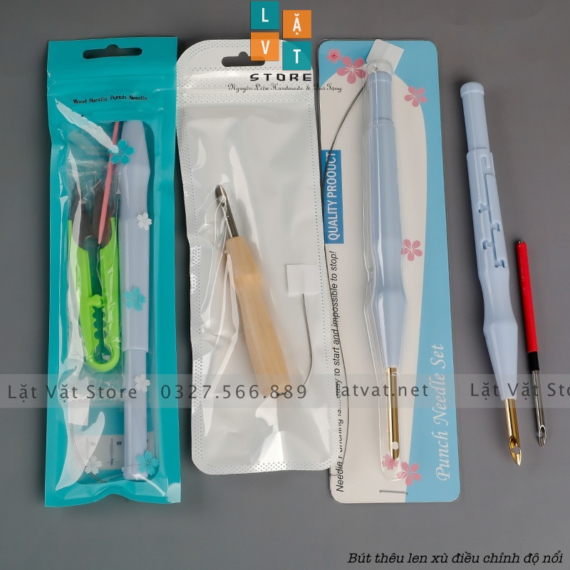 Loại bút thêu len xù, thêu nổi SKC 4 nấc chế độ xụ làm đồ HandMade, punch needle tools, hàng nhập khẩu chính hãng