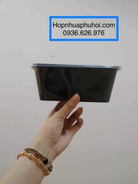 100 hộp nhựa đựng thức ăn đen 1000ml