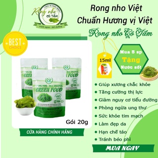 Rong nho Green Food, Thực phẩm vàng cho sức khỏe vàng - gói 20g, đẹp da, tốt cho tim mạch, Freeship - (mua 5 tặng sốt)