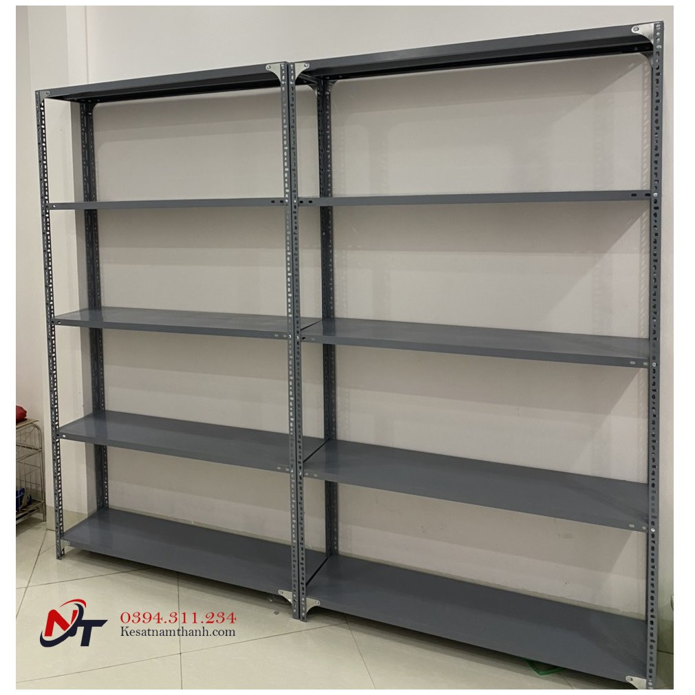 Kệ sắt v lỗ 5 tầng cao 2m x dài 1m5 x rộng 40