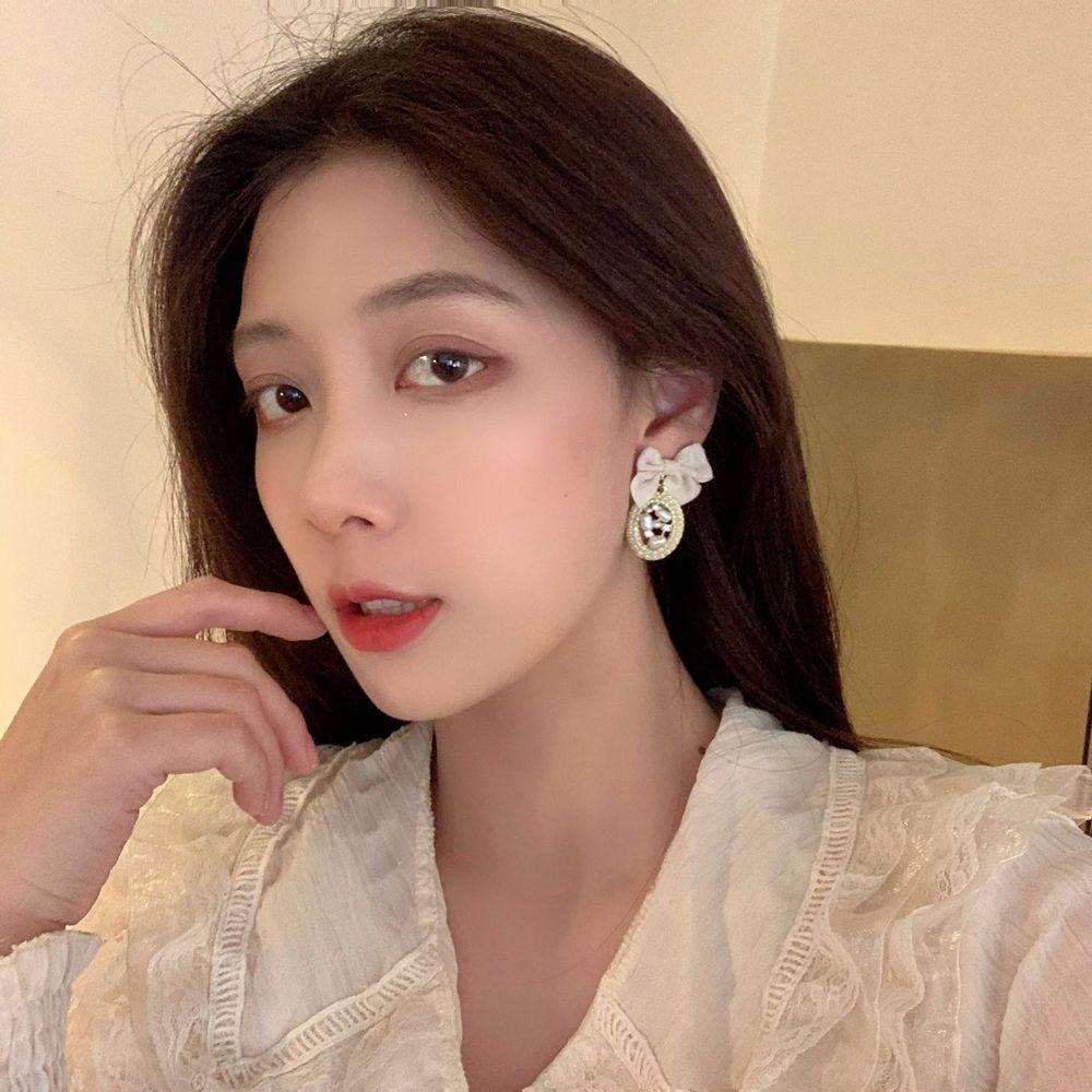 Khuyên Tai Nơ Vải BERNARDO Tinh Tế Thanh Lịch Cho Nữ|Khuyên Tai Dáng Dài Bằng Vải Baroque Cho Nữ