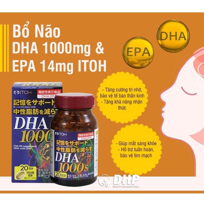 Viên uống bổ não DHA 1000s hộp 120 viên Nhật Bản