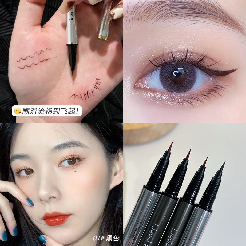 Gella's Bút Kẻ Mắt Dạng Lỏng Nhanh Khô Chống Thấm Nước Màu Sắc Tự Nhiên mỹ phẩm nội địa trung