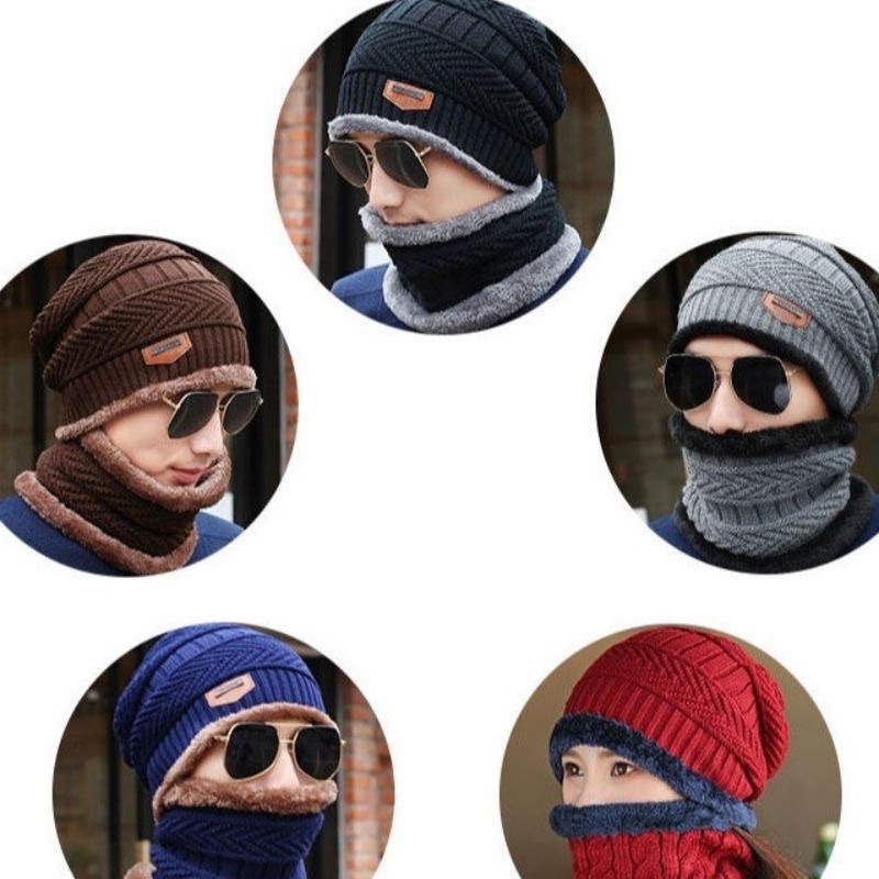 Mũ len kèm khăn siêu ấm