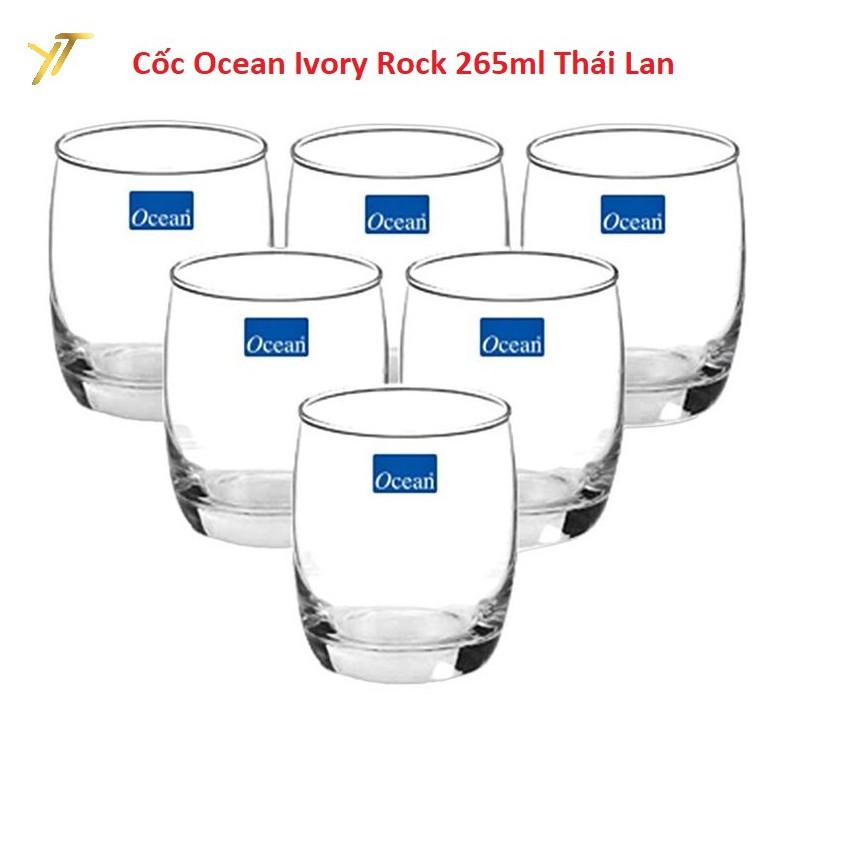 Cốc thủy tinh Ocean Ivory Rock 265ml (Bộ 6 chiếc)