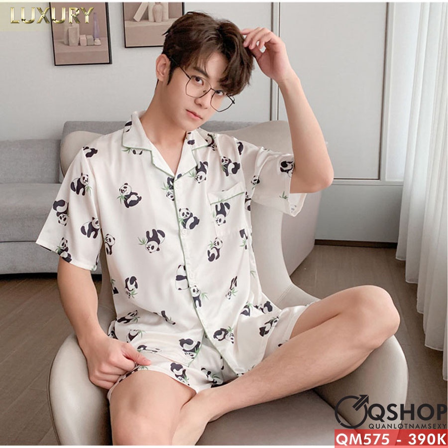 Bộ đồ pijama nam luxury quần ngắn, tay ngắn QSHOP QM575 - QM576 - QM577- QM578 - QM579