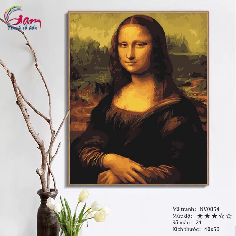 Tranh tự tô màu sơn dầu số hóa Gam mã NV0854 Nàng Monalisa