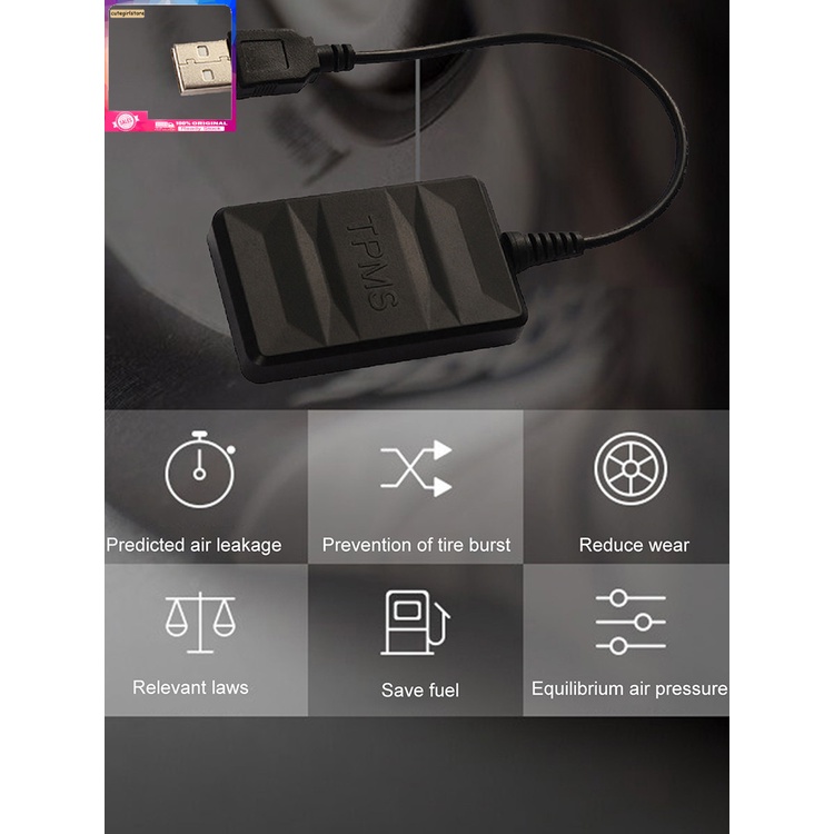 Thiết bị cảm biến áp suất lốp xe hơi chống oxy hóa dễ dàng lắp vào cổng USB tiện lợi
