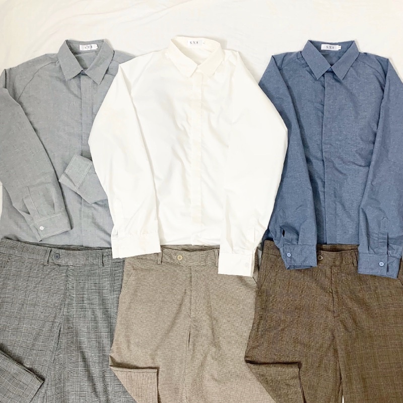 ⭐️ Hidden Button Shirt - Áo sơmi nam nữ giấu cúc