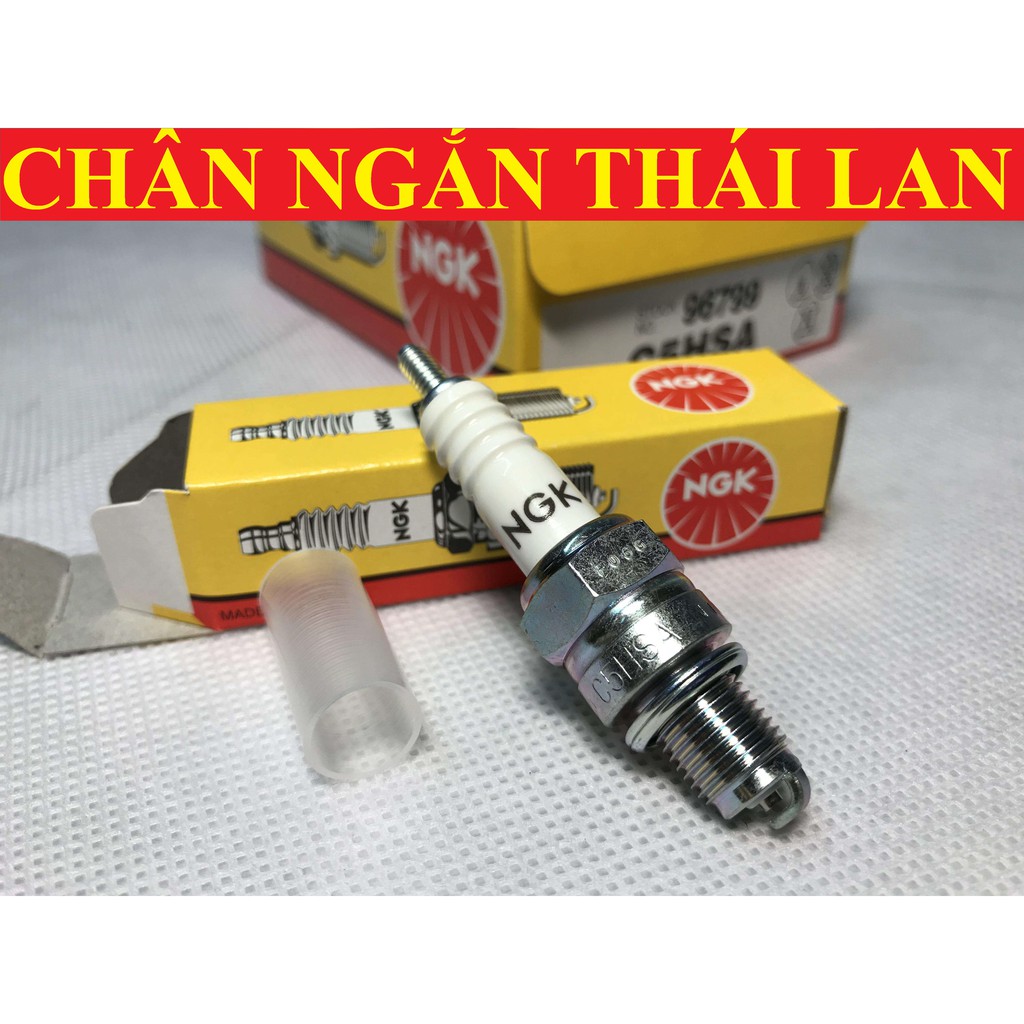 Bugi NGK C5HSA/C6HSA/C7HSA Cho Dream, Wave Nhỏ, Future đầu, Sirius, Jupiter,Mio,Nouvo1/2/3,Attila (Chân Ngắn - Thái Lan)