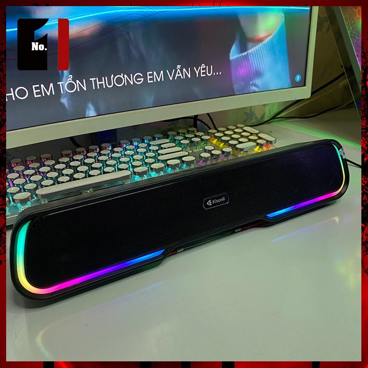 Loa Thanh Máy Tính Soundbar Bluetooth Để Bàn Kisonli 913 Led Rgb Loa Vi Tính Laptop Nghe Nhạc Bass Lớn Âm Thanh Hay | BigBuy360 - bigbuy360.vn