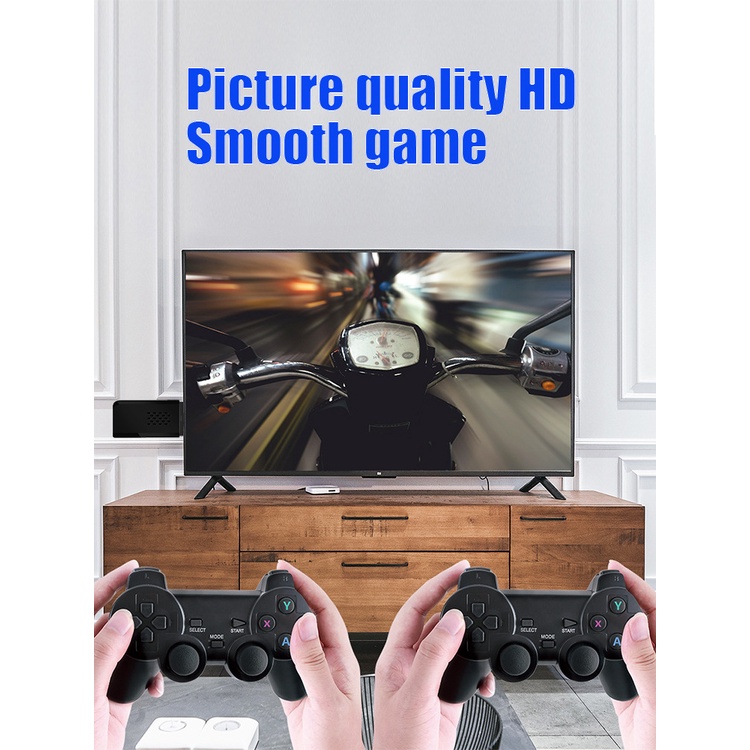 Game stick 4K HDMI Máy Chơi Game Cầm Tay Tv Không Dây 2.4g Kèm 2 Tay Cầm Chơi Game 10000 Trò Chơi Cổ Điển Hỗ Trợ Cps Ps1