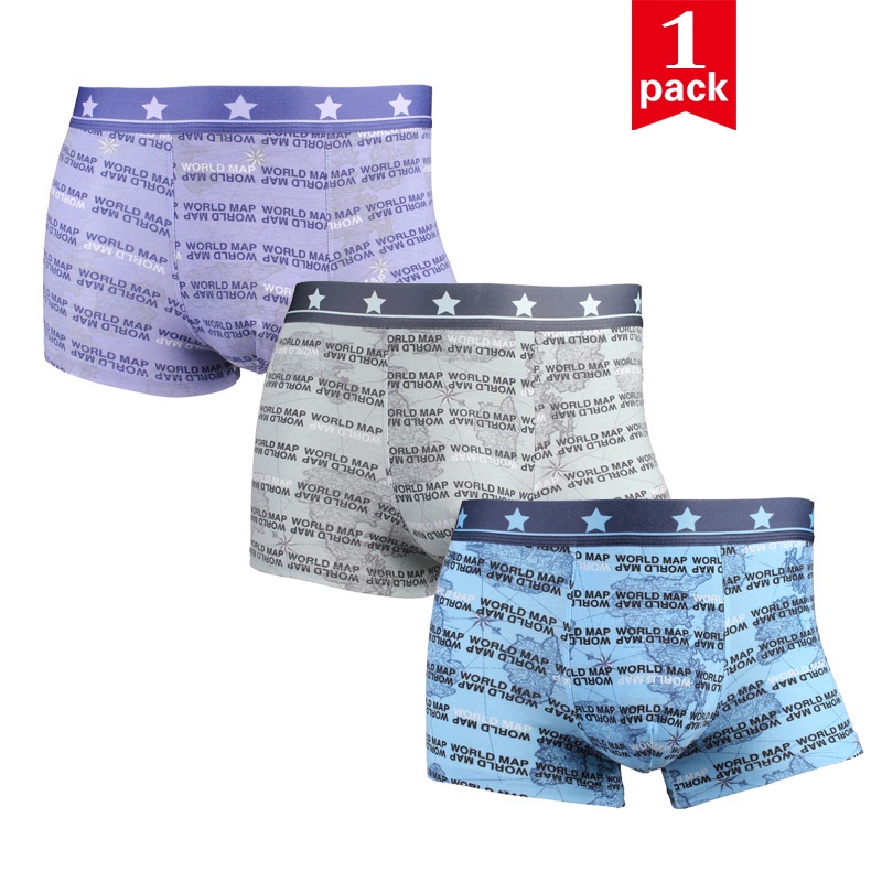 Quần Lót Boxer Cotton Lưng Vừa Thoáng Khí In Họa Tiết Thời Trang Cho Nam C547