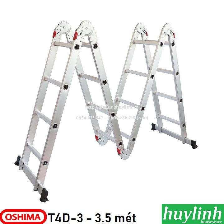 Thang nhôm gấp 4 đoạn 3 bậc Oshima T4D-3 - 3.5 mét