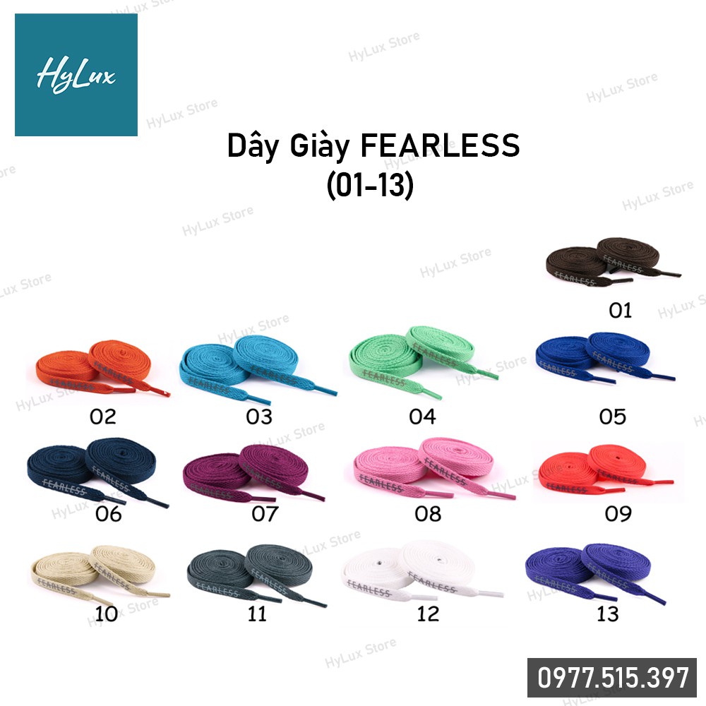 Dây Giày Jordan 1 Chữ FEARLESS Phản Quang 25 Màu - 12 màu cuối