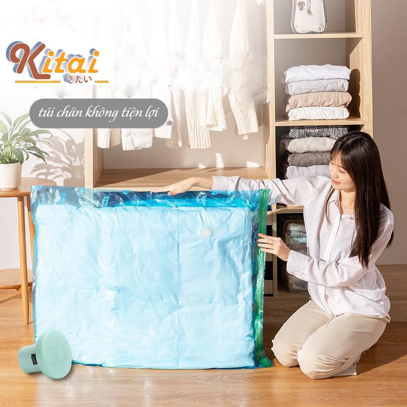 Bộ 4 túi hút chân không Kitai Nhật Bản cỡ to mẫu mơi cải tiến van khoá và ziplock thuận tiện hơn cho việc sử dụng