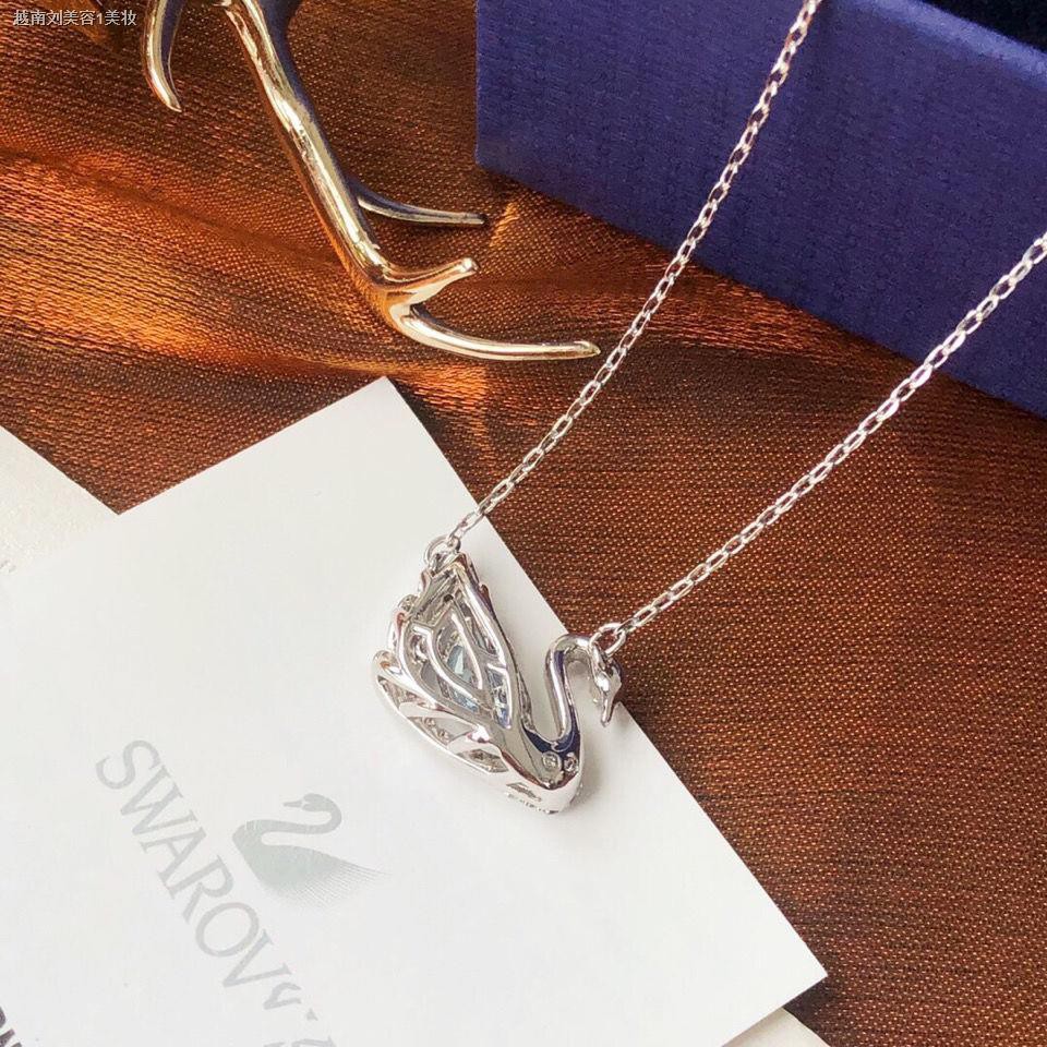✻№Shijia Blue Crystal Jumping Heart Clavicle Chain Swarovski Swan 125th Anniversary Women s Necklace Gift