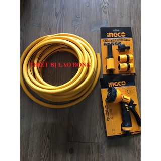Mua Combo ống nhựa PVC  vòi xịt đa năng và bộ 5 đầu nối nhanh máy xịt rửa INGCO HPH2001 HWSG092 HHCS05122