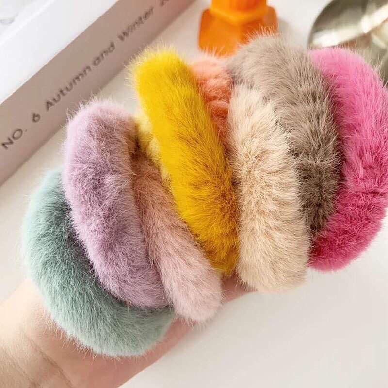 Chun cột tóc lông thỏ bản nhỏ