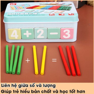 [Phát Triển Kỹ Năng Tính Toán] Hộp que tính học toán cho bé