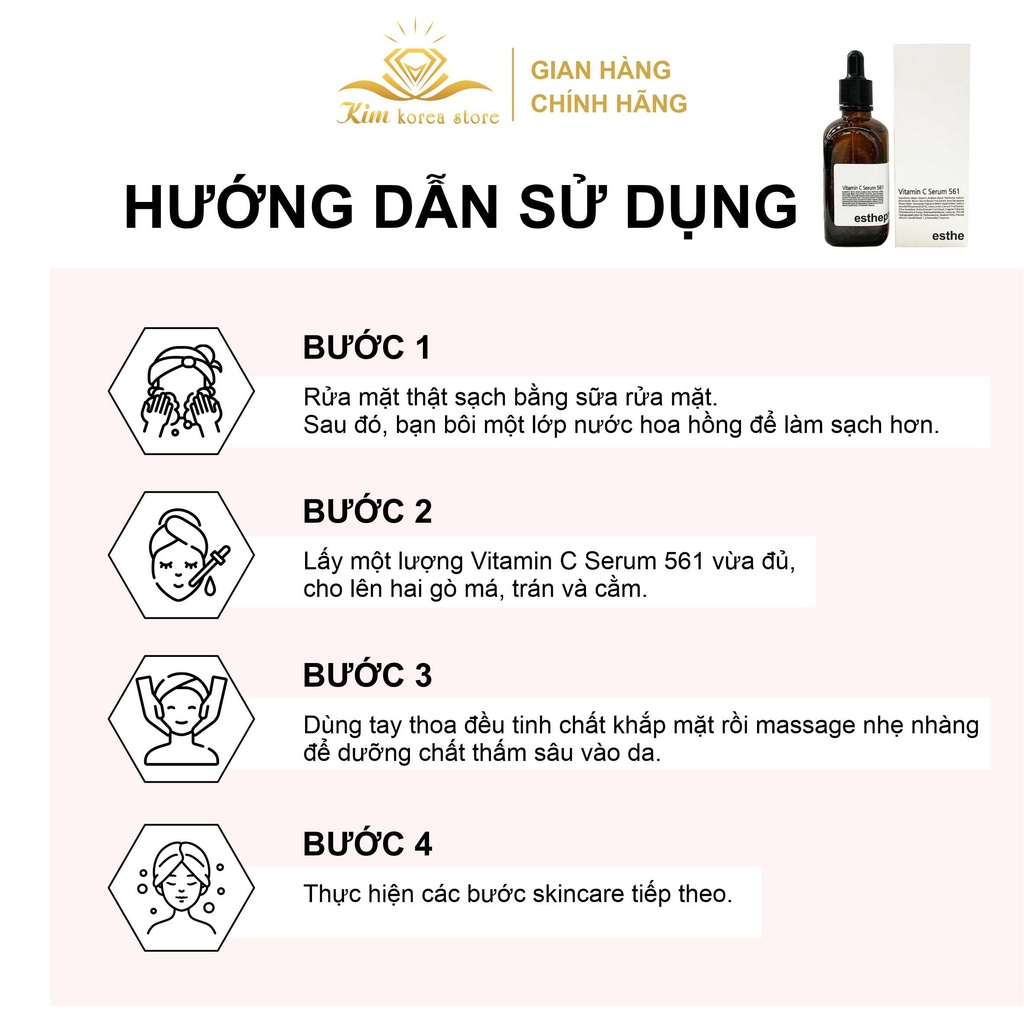 Serum Vitamin C Esthepro dưỡng trắng giảm thâm căng bóng mềm mịn da Esthemax vitamin C serum 561 mẫu mới