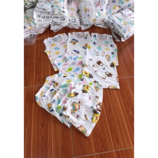 Bộ cotton giấy ba lỗ loại 1 cho bé trai/ bé gái