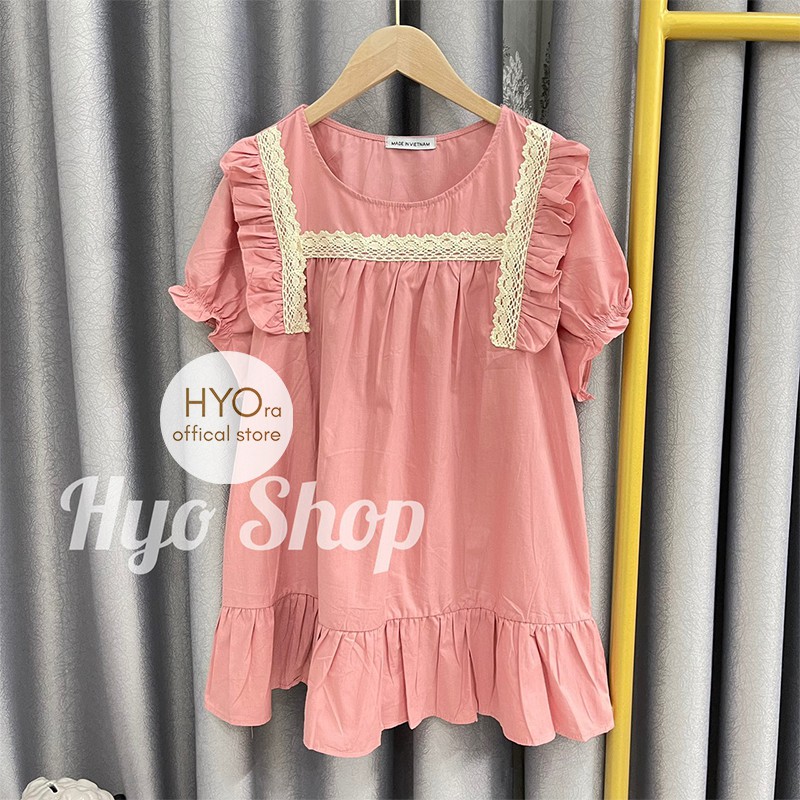 Áo bầu babydoll kiểu dáng công sở vải Boi Nhật Freesize 65kg HYO