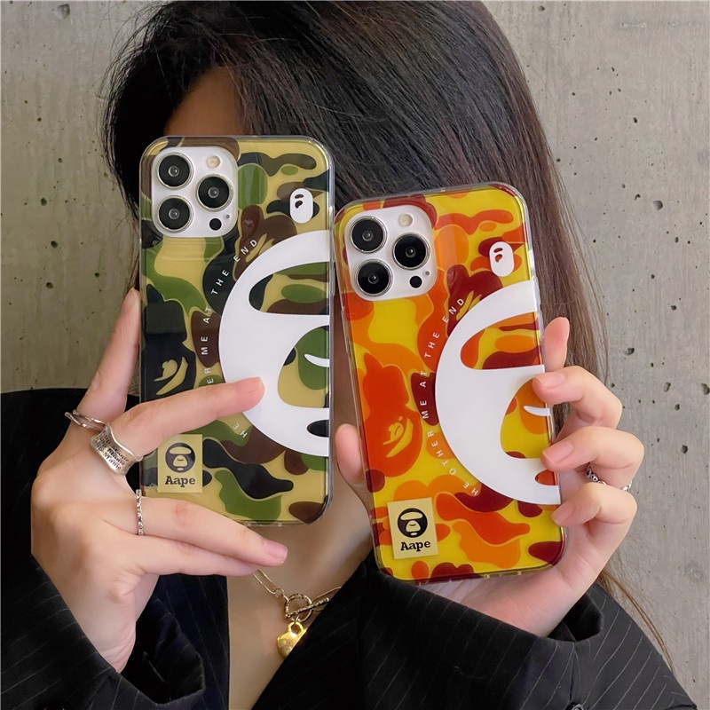 Thời Trang Ốp Điện Thoại Chống Sốc Họa Tiết bape Rằn Ri Cho iphone 15 14 13 12 11 pro max 12pro 13pro 13promax 12promax