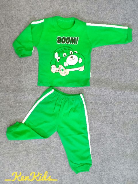 (5-13kg) Bộ dài bo màu sọc 2 bên - bé trai