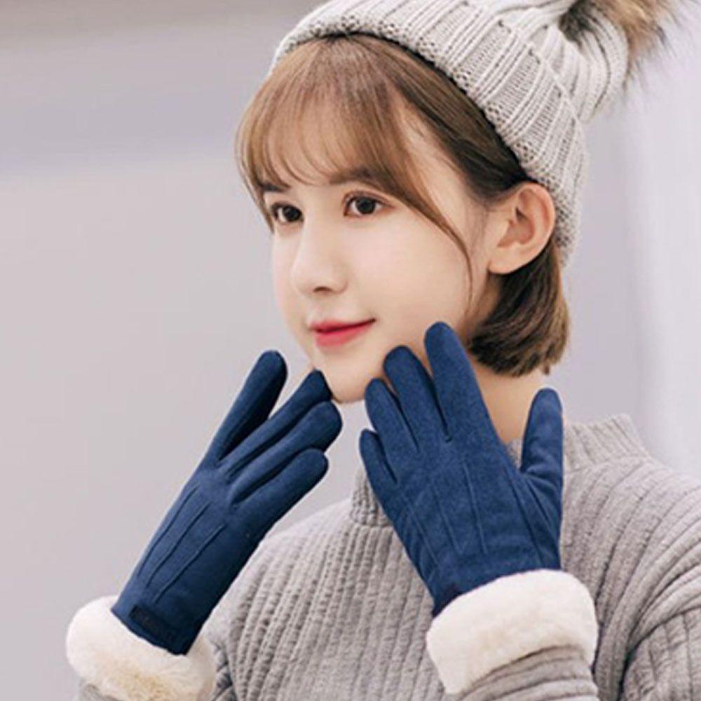 Găng Tay Nhung Dày Dặn Chống Gió Có Thể Chạm Màn Hình Cảm Ứng