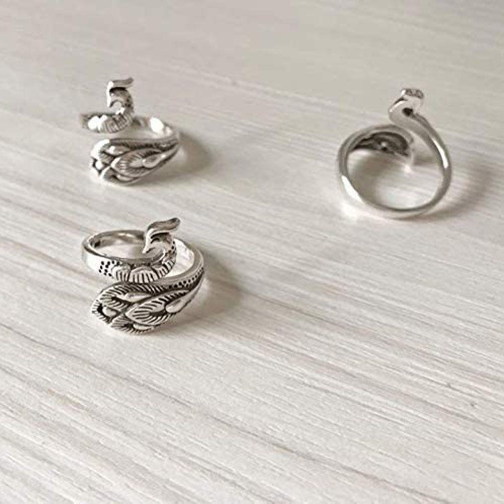 LEISURE 1 Chiếc Vòng Tròn Đan Móc Bằng Thép Không Gỉ Mới, Chim Công, Phượng Hoàng