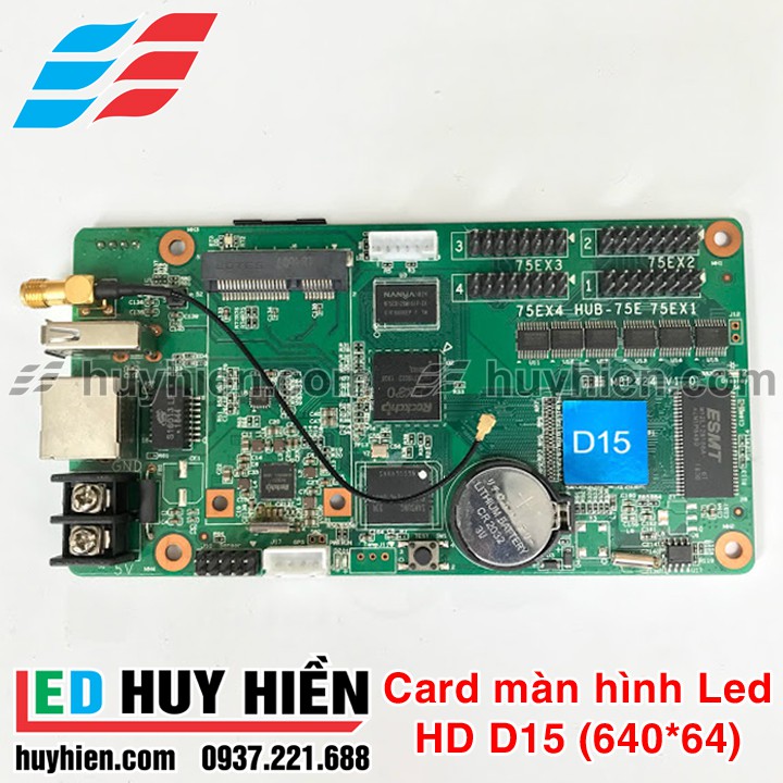 Card HD D15 (USB, LAN) hỗ trợ 4 Tầng module led full color, màn hình led