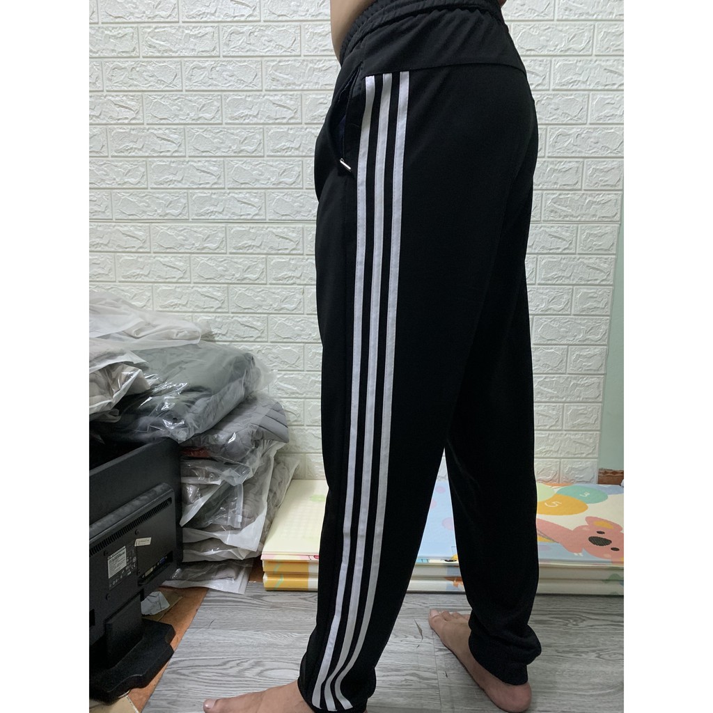 Quần thể thao nam 3 sọc, ống XUÔNG, ống JOGGER, chất Umi hàn cao cấp