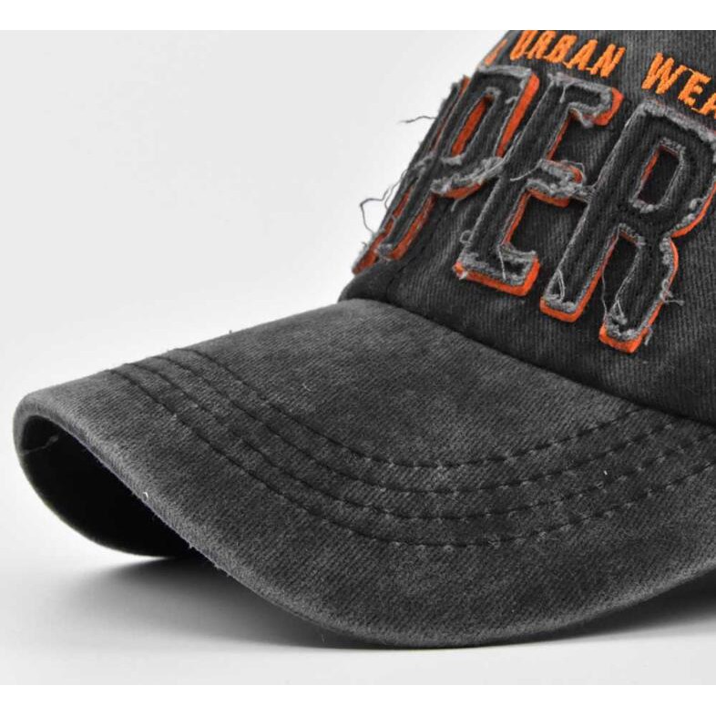 Mũ lưỡi trai cotton phối hình thêu cổ điển cá tính cho nam nữ