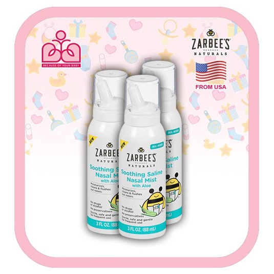 (Nhập US) - Xịt mũi lô hội Zarbee's Natural cho bé từ sơ sinh (T06/2024)
