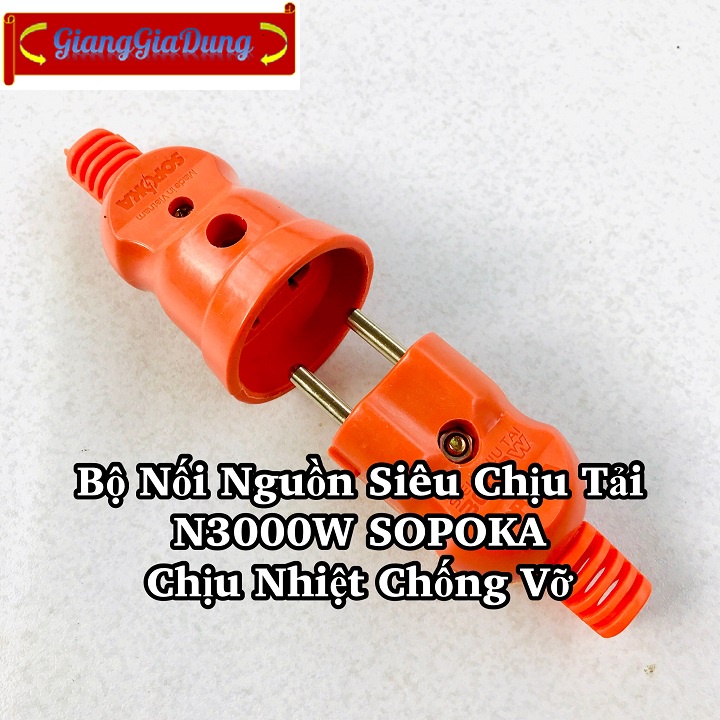 Bộ Nối Nguồn Phích Đực Và Phích Cái Siêu Chịu Tải N3000W Sopoka Chịu Nhiệt Chống Rơi Vỡ