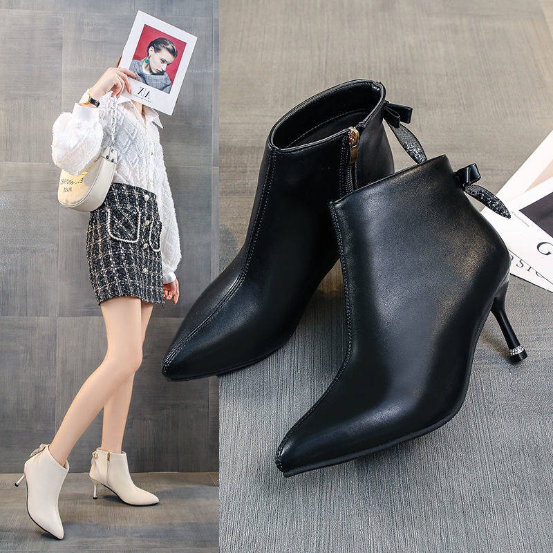 Giày bốt cao gót mũi nhọn thời trang cho nữ size 35-43 41 42