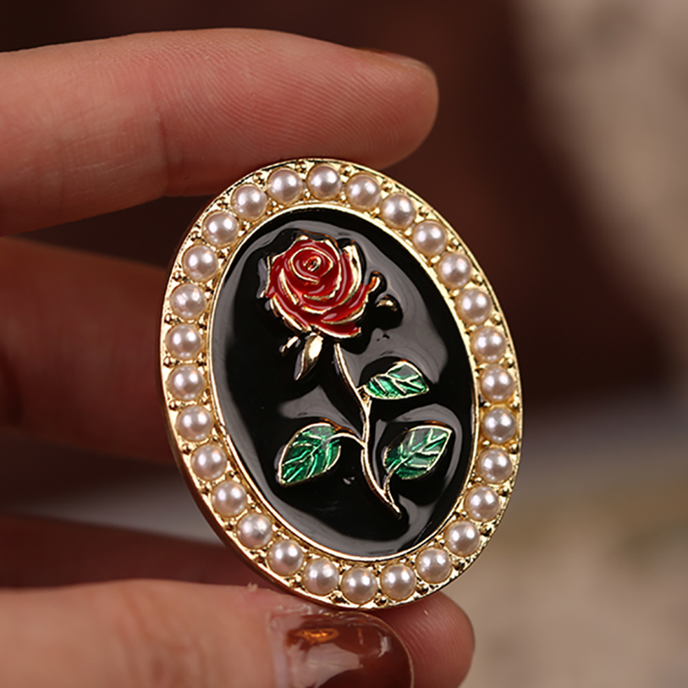 Ghim cài/Khuyên tai nữ họa tiết hoa hồng quý phái thời trang