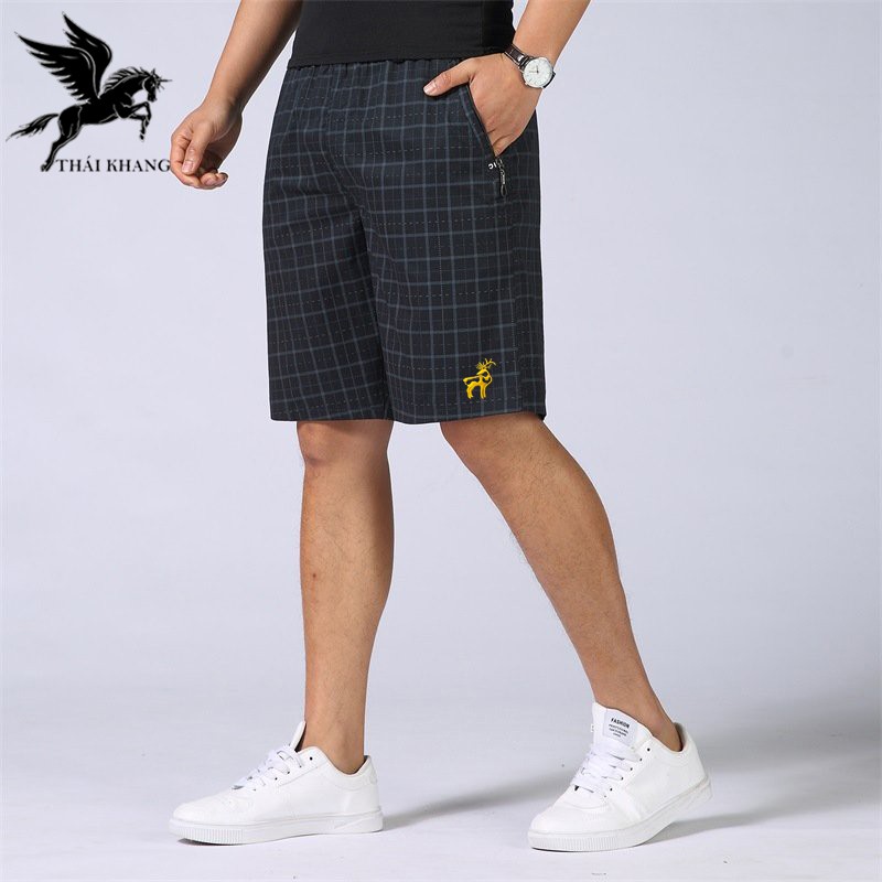 Quần đùi nam mặc nhà vải cotton mát mặc thoải mái loại quần đùi nam caro form rộng thiêu nai | BigBuy360 - bigbuy360.vn