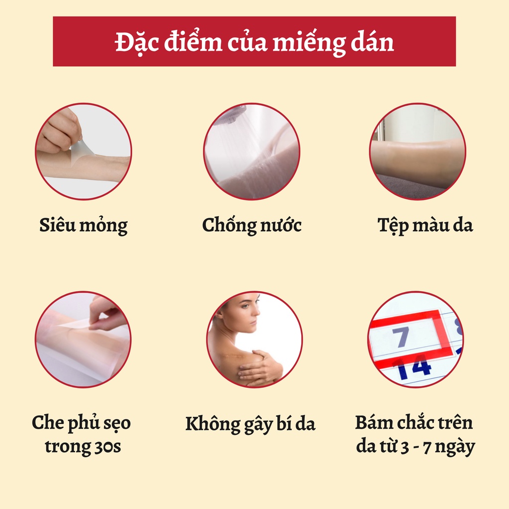 Miếng dán che sẹo lồi cơ địa SakurTape Nhật Bản siêu mỏng, tiện lợi