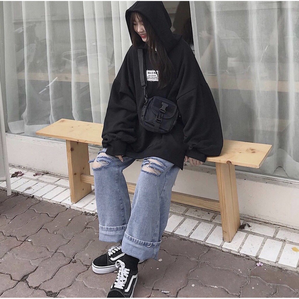 Áo Hoodie THIS & THAT XẺ TÀ Ulzzang Unisex 1hitshop