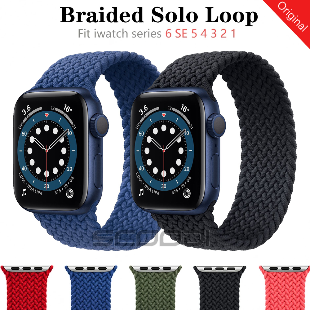 Original Nylon Braided Solo Loop strap For Apple watch Band iWatch series 6 5 4 3 2 1 SE Elastic belt bracelet 44mm 40mm 38mm 42mm