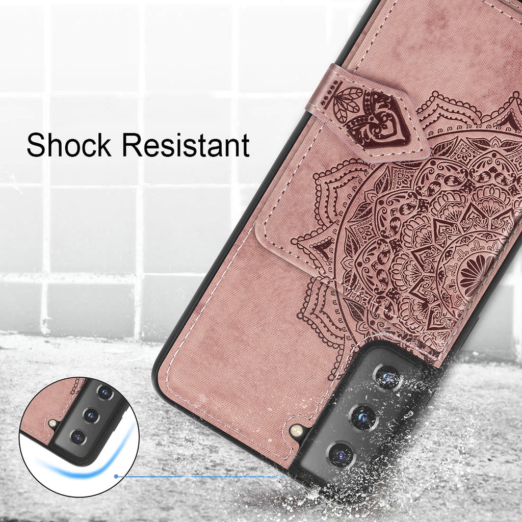 Ốp Lưng Da Nắp Gập Thời Trang Có Ngăn Ví Đựng Thẻ Tín Dụng Cho Samsung Galaxy S21 | BigBuy360 - bigbuy360.vn