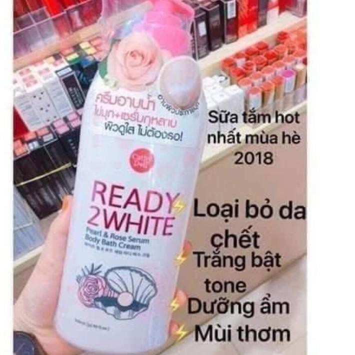 Sữa tắm trắng da tinh chất ngọc trai hoa hồng Ready 2 White Cathy doll 500ml Thái Lan