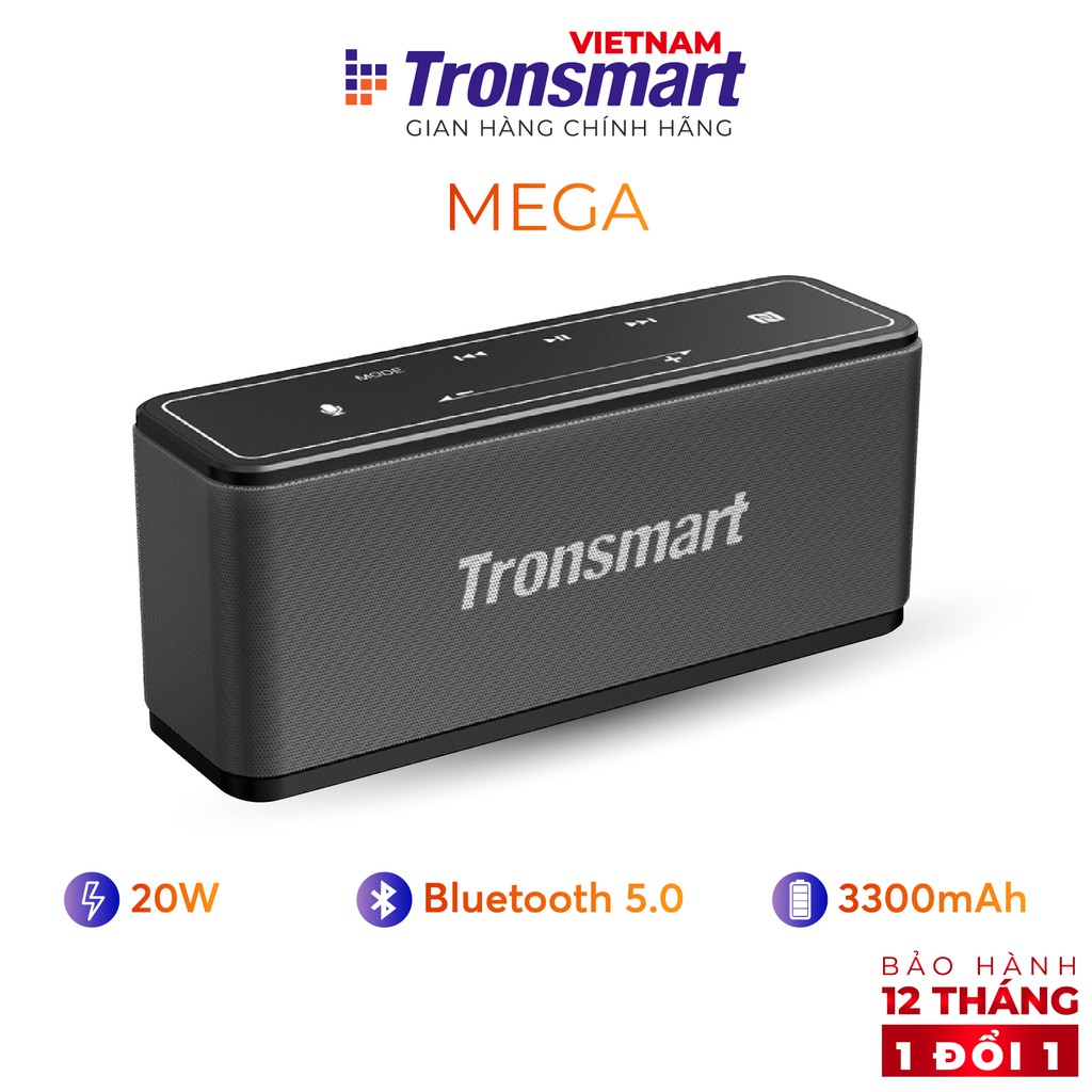Loa Bluetooth 5.0 Tronsmart Element Mega TM-250394 40W Hỗ trợ TWS và NFC ghép đôi 2 loa - Hàng chính hãng - BH 12 tháng
