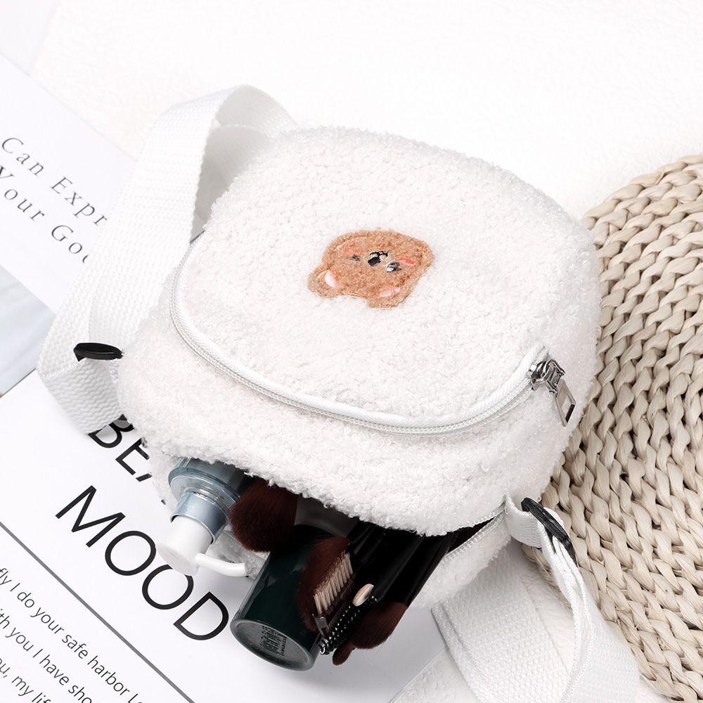 Túi đeo chéo hình gấu bông MIHAN1 dễ thương có dây kéo